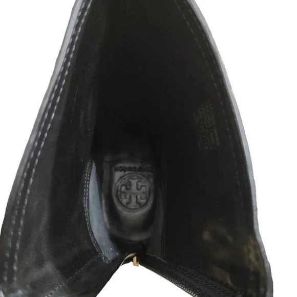 Tory Burch Selena Black Leather Ankle Boots 9 - Picture 6 of 8